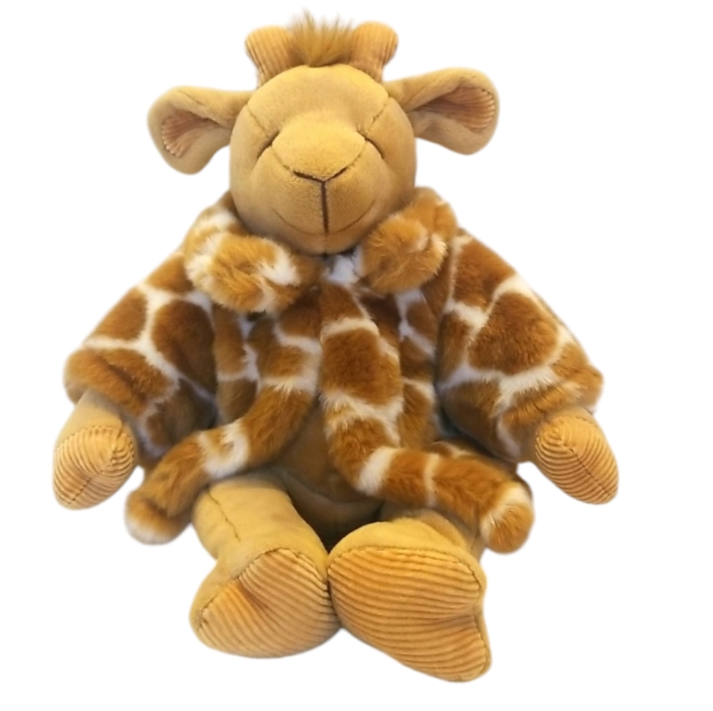 Vintage Russ Gisella Giraffe Plush Doll with Faux Fur Coat – 14” Collectible